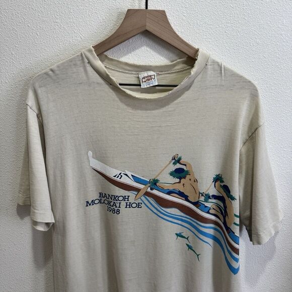 Vtg Crazy Shirts Hawaii Shirt Mens Large Bankoh Molokai 1988 Single Stitch USA - Picture 2 of 16